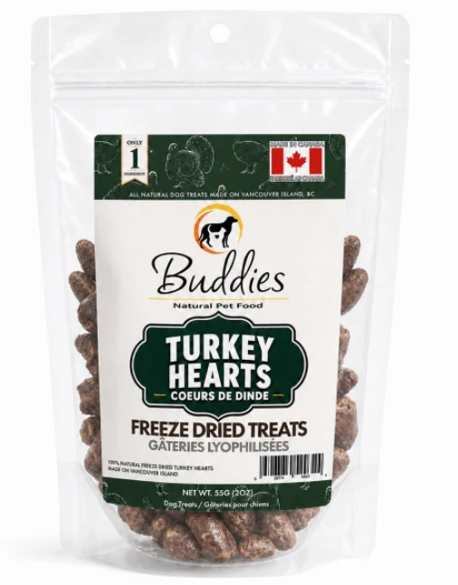 Buddies Freeze Dried Turkey Hearts 55g