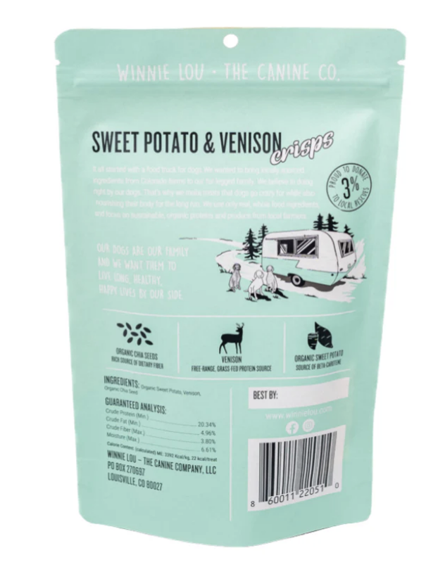 Load image into Gallery viewer, Winnie Lou Sweet Potato &amp; Venison Crisps 2.5oz
