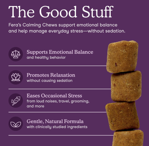 Fera Pet Organics Calming Support Soft Chews for Dogs 90ct