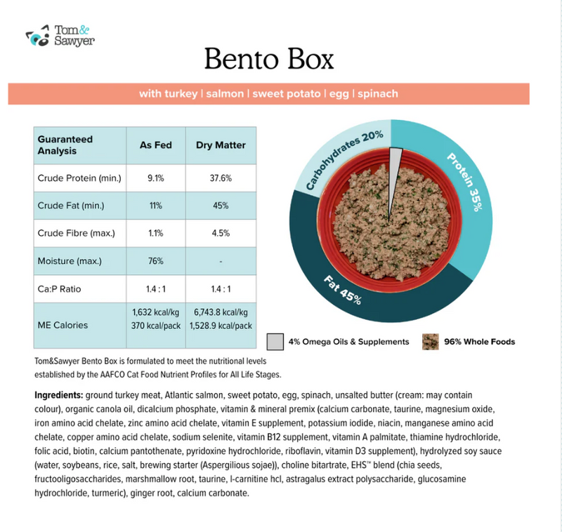 Load image into Gallery viewer, Tom &amp; Sawyer Cat Gently Cooked Bento Box 227g
