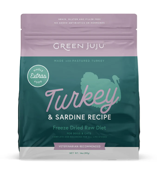 Green Juju Turkey & Sardine Freeze Dried 14oz