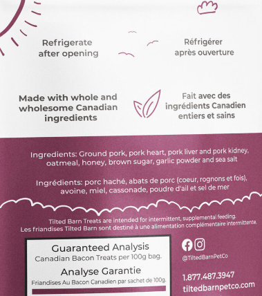 Tilted Barn Canadian Bacon Treat 100g