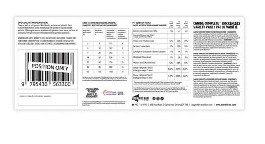 Iron Will Raw Canine Complete Chickenless Variety