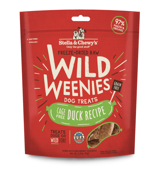 Load image into Gallery viewer, Stella &amp; Chewy's Dog Treats Wild Weenies Duck &amp; Turkey 3.25 oz
