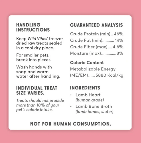 Wild Vibes Lamb Heart and Bone Broth Treats 80g