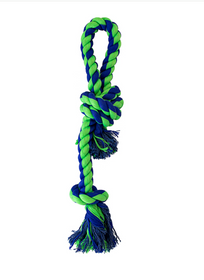 Knotty & Nice Rope & Handle Blue & Green 17.75 