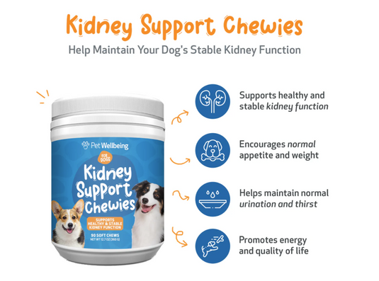 Pet Wellbeing Kidney Support Chewies Fluid Balance and Kidney Health for Dogs