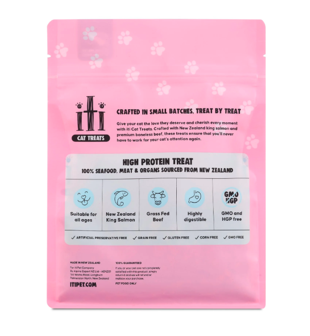 Load image into Gallery viewer, Iti Cat King Salmon &amp; Beef Jerky 100g

