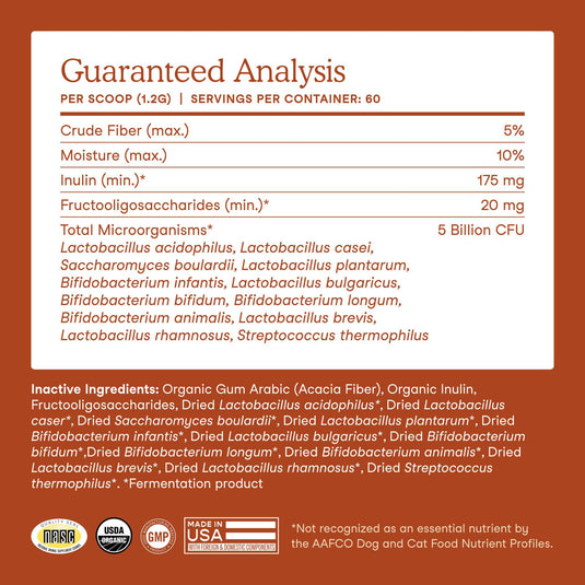 Fera Pet Organics Probiotics with Prebiotics for Dogs & Cats