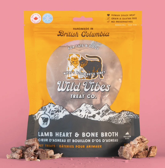 Load image into Gallery viewer, Wild Vibes Lamb Heart and Bone Broth Treats 80g
