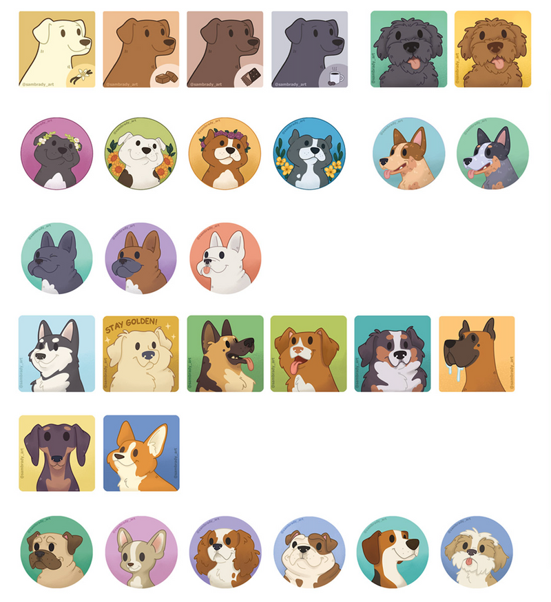 Load image into Gallery viewer, Dog Stickers By Sam
