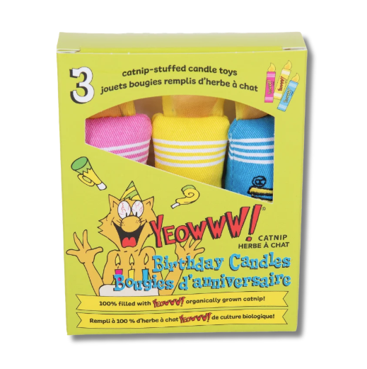 Load image into Gallery viewer, Yeowww! Catnip Birthday Candles 3pk
