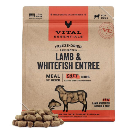 Vital Essentials Freeze Dried Lamb & Whitefsh Entree Mix Soft Nibs