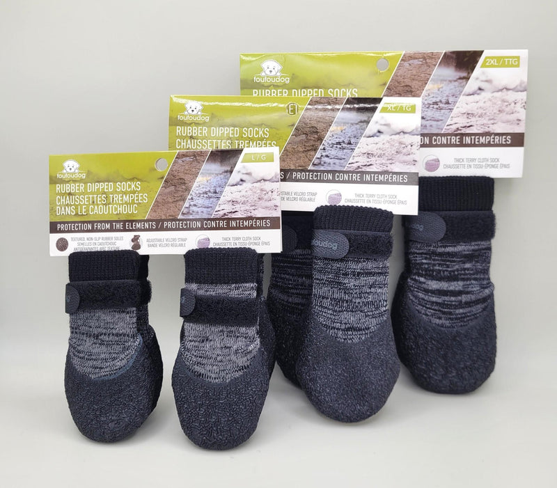Load image into Gallery viewer, Foufou Heritage Rubber Dipped Socks Black
