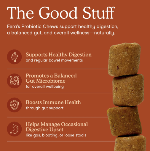 Fera Pet Organics Probiotic Soft Chews for Dogs 90ct