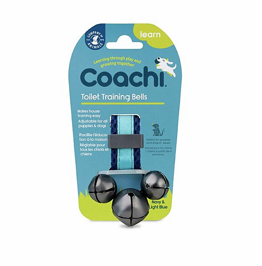 Coachi Toilet Training Bells Navy & Light Blue - Discover Dogs
