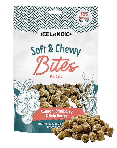 Icelandic+ Cat Soft & Chewy Bites Salmon, Cranberry & Kelp 1.8oz