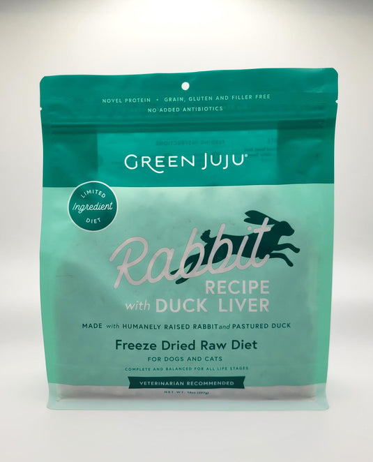 Green Juju Rabbit with Duck Liver Freeze Dried 14oz