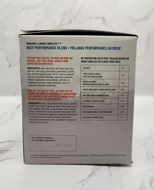 Iron Will Raw Canine Complete Beef Performance Blend 6lb
