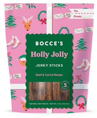 Bocce's Bakery Holiday Jerky Sticks Holly Jolly 4 oz