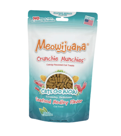 Meowijuana Crunchie Munchie Seafood Medley Treat 3 oz