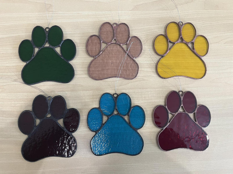 Load image into Gallery viewer, Stained Glass Paw Print
