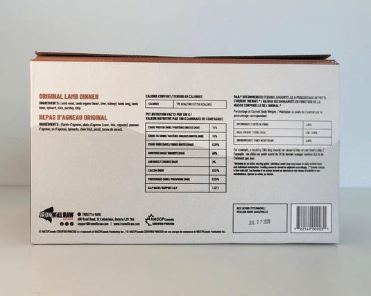 Iron Will Raw Original Lamb 12lb