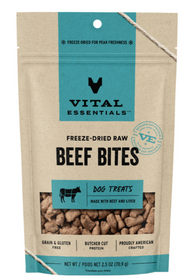 Vital Essentials Freeze-Dried Beef Bites 2.5oz