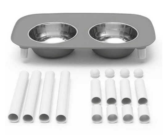 Messy Mutts Elevated Stainless Steel Bowls Adjustable Height
