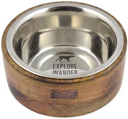 Tall Tails Bowl Stainless Steel & Wood Combo