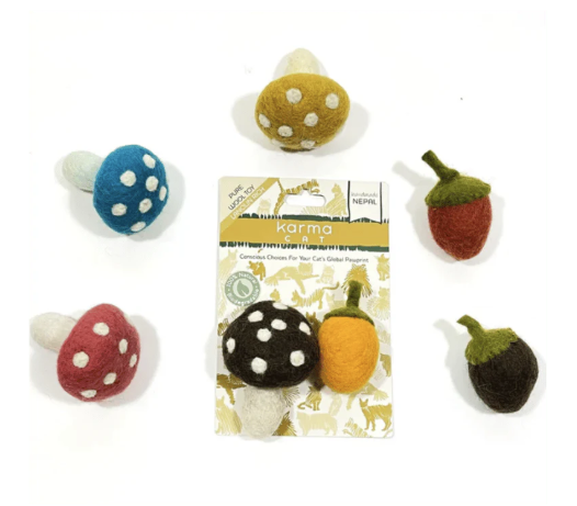 Load image into Gallery viewer, Dharma Dog Karma Cat Mushroom &amp; Acorn 2pk

