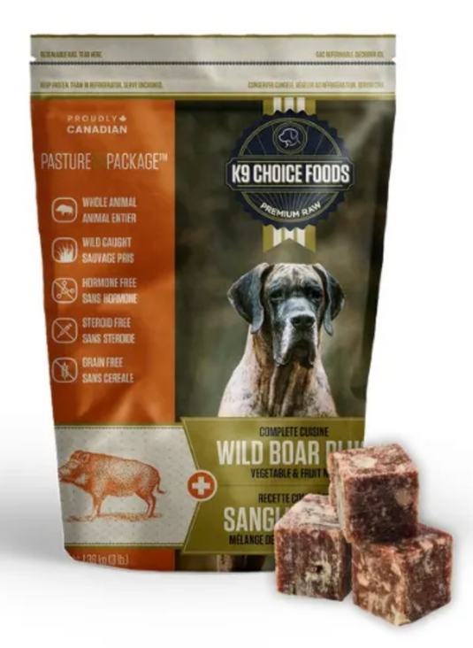 K9 Choice Frozen Raw Wild Boar Plus