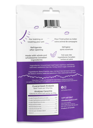 Tilted Barn Seasonal Beef & Saskatoon Berry Treat 100g