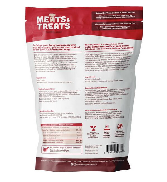 Healthy Paws Dehydrated Beef Lung 75g