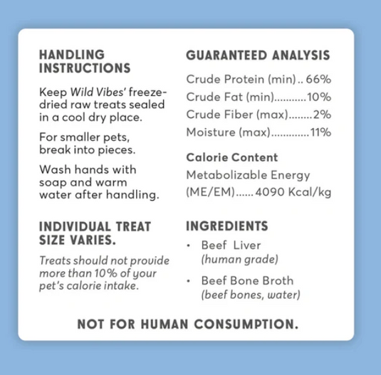 Wild Vibes Beef Liver and Bone Broth Treats 80g