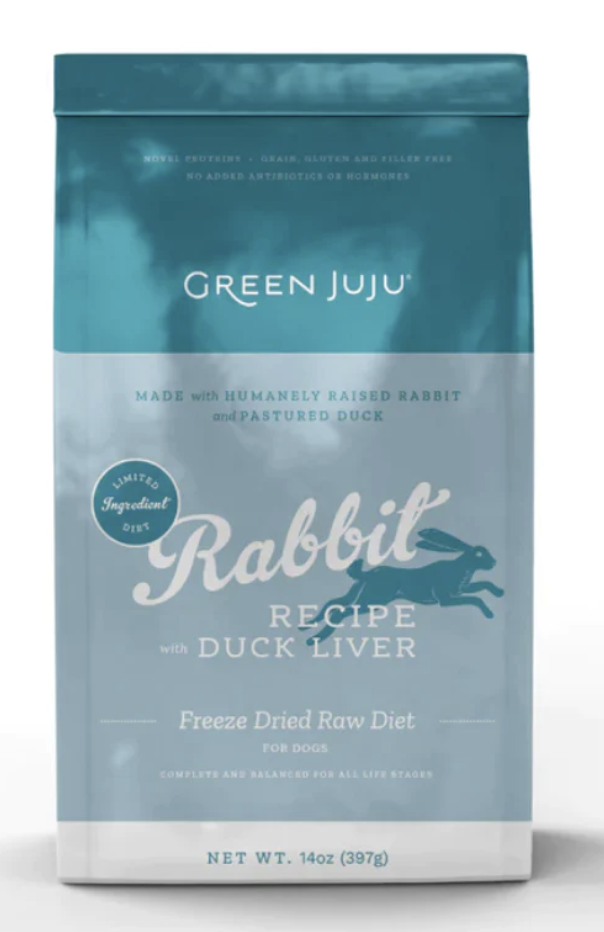Load image into Gallery viewer, Green Juju Rabbit with Duck Liver Freeze Dried 14oz
