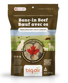 Big Air Pets Freeze Dried Raw Bone-In Beef 454g
