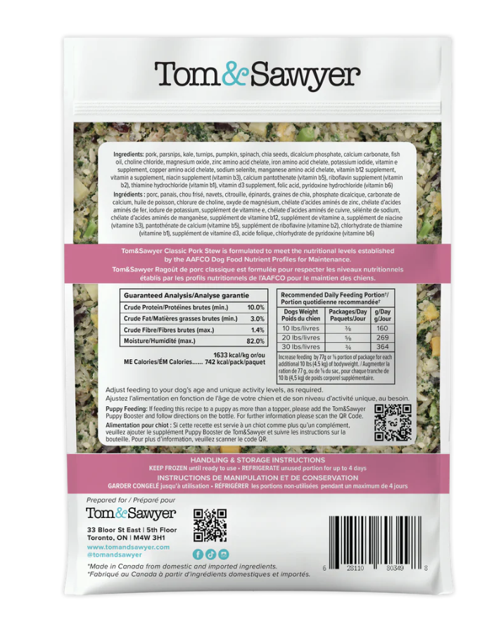 Load image into Gallery viewer, Tom &amp; Sawyer Dog Gently Cooked Classic Pork Stew 454g
