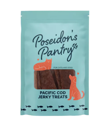 Load image into Gallery viewer, Poseidon’s Pantry Cod Jerky Treats 3 oz
