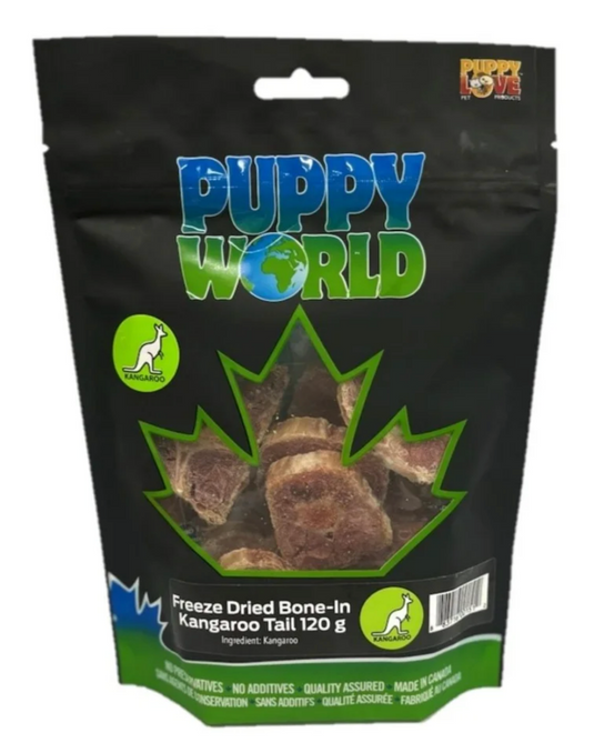 Puppy Love Freeze Dried Kangaroo Tail Discs