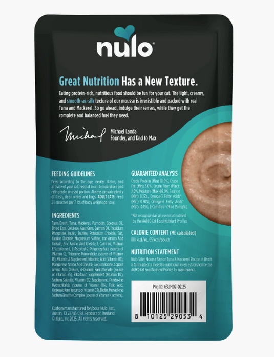 Nulo Cat Cat Silky Mousse Senior Tuna & Mackerel 2.8oz