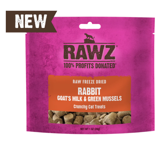 Load image into Gallery viewer, Rawz Cat Rabbit &amp; Goat&#39;s Milk Freeze Dried Treat 28g
