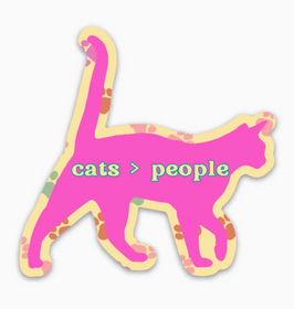 Monty's Cats Over People Vinyl Sticker