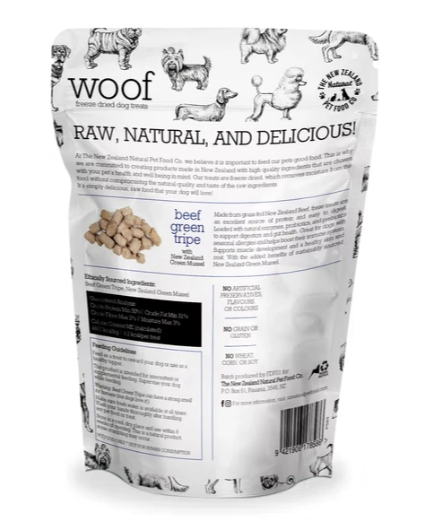 NZ Natural Woof Freeze-dried Beef Tripe with Green Mussel 50g