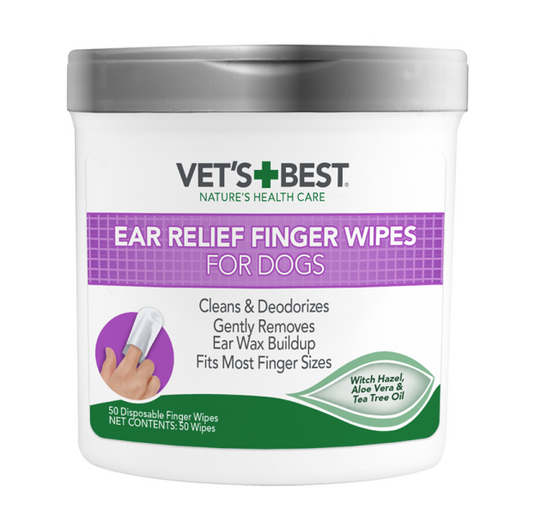 Vet's Best Best Ear Relief Finger Wipes 50 ct