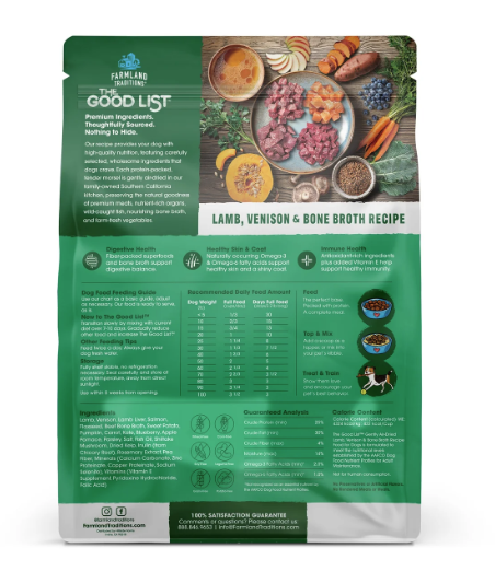 Farmland Traditions Dog The Good List Air Dried Lamb & Venison