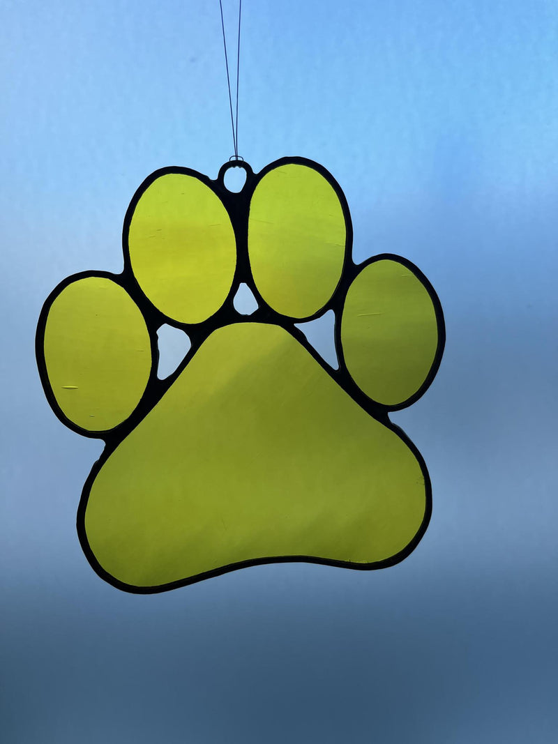 Load image into Gallery viewer, Stained Glass Paw Print
