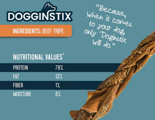 Dogginstix Braided Beef Tripe 12