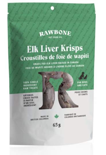 Rawbone Pet Food Co Elk Liver Krisps 65g