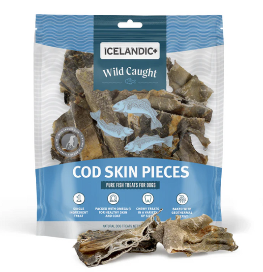 Icelandic+ Cod Skin Strips Mixed Pieces 1 lb Bag